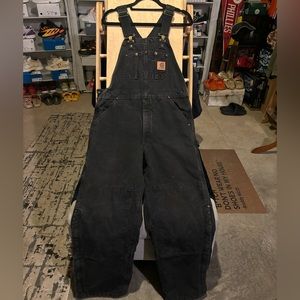 USED - Carhartt Insulated Bib Overall 'Black' - Size Men's 34/30